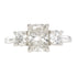 Lab Grown Cushion Diamond flanked by Two Round Diamonds - Platinum Prong Setting - KMJ KMJ Core Jewelry - Rings