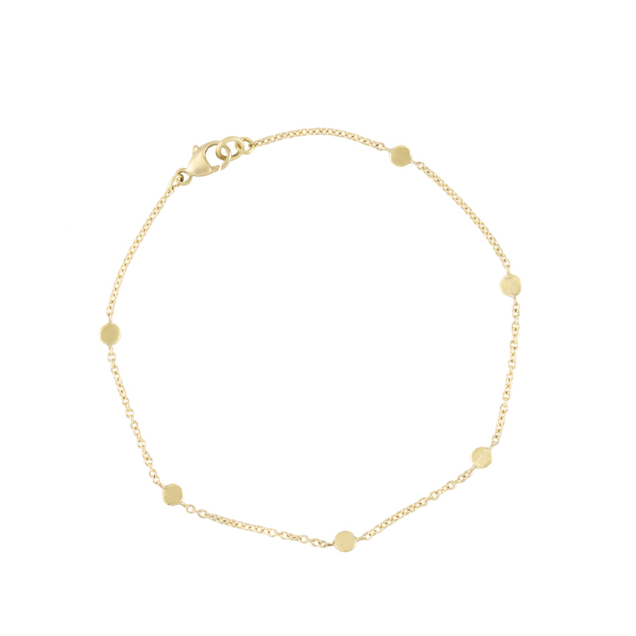 Golden Tiny Dot Station Bracelet - 18k Gold