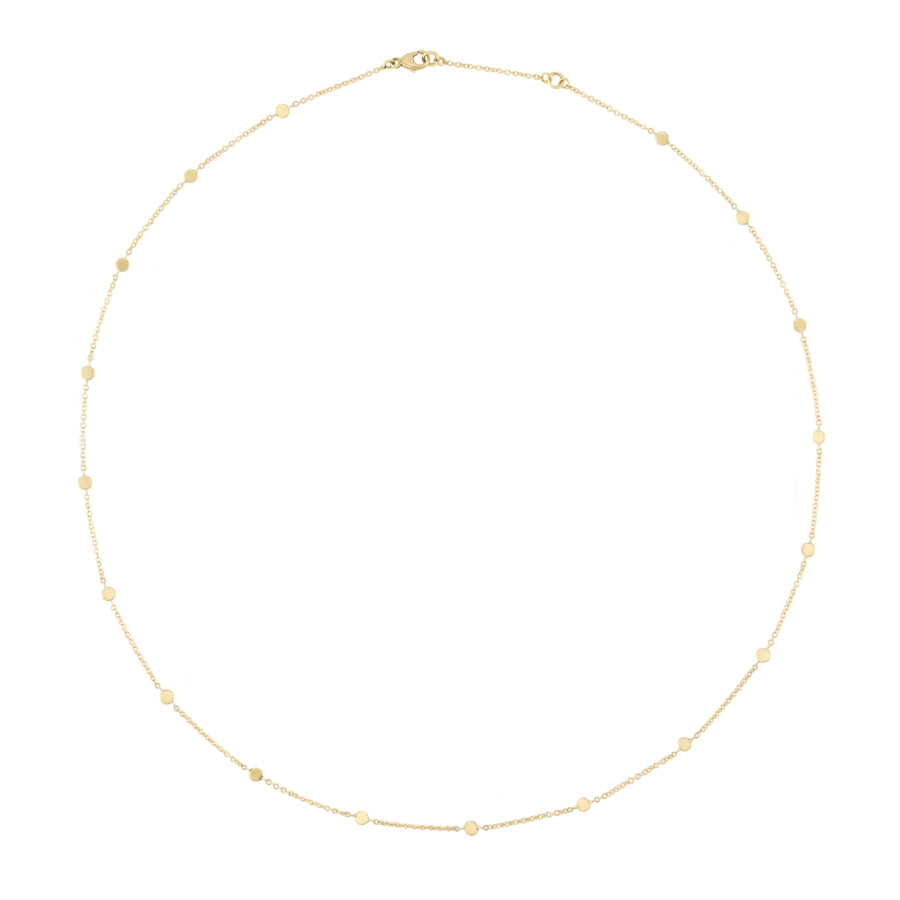 Gold Tiny Dot Station Necklace - 18k Gold