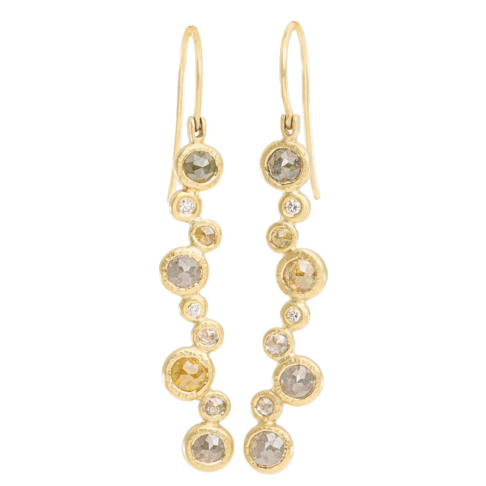 Diamond Bloom Earrings - Gold + Rose Cut Diamonds - KMJ Kate Maller Jewelry Jewelry - Earrings