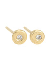 18k Petite Gold + Diamond Studs - 18ky Gold + VS Diamonds