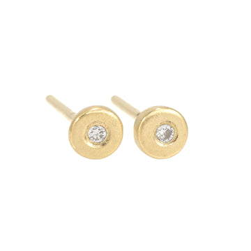 Petite Gold + Diamond Studs - 18ky Gold + VS Diamonds