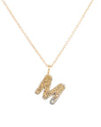 Alphabet Necklace 2.0 on 14ky Gold Chain - 22ky, 18ky, Oxidized Silver + VS Diamond