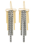 Decidedly Deco Diamond Earrings - 18k Gold, Oxidized Silver + VS Diamonds - KMJ Kate Maller Jewelry Jewelry - Earrings