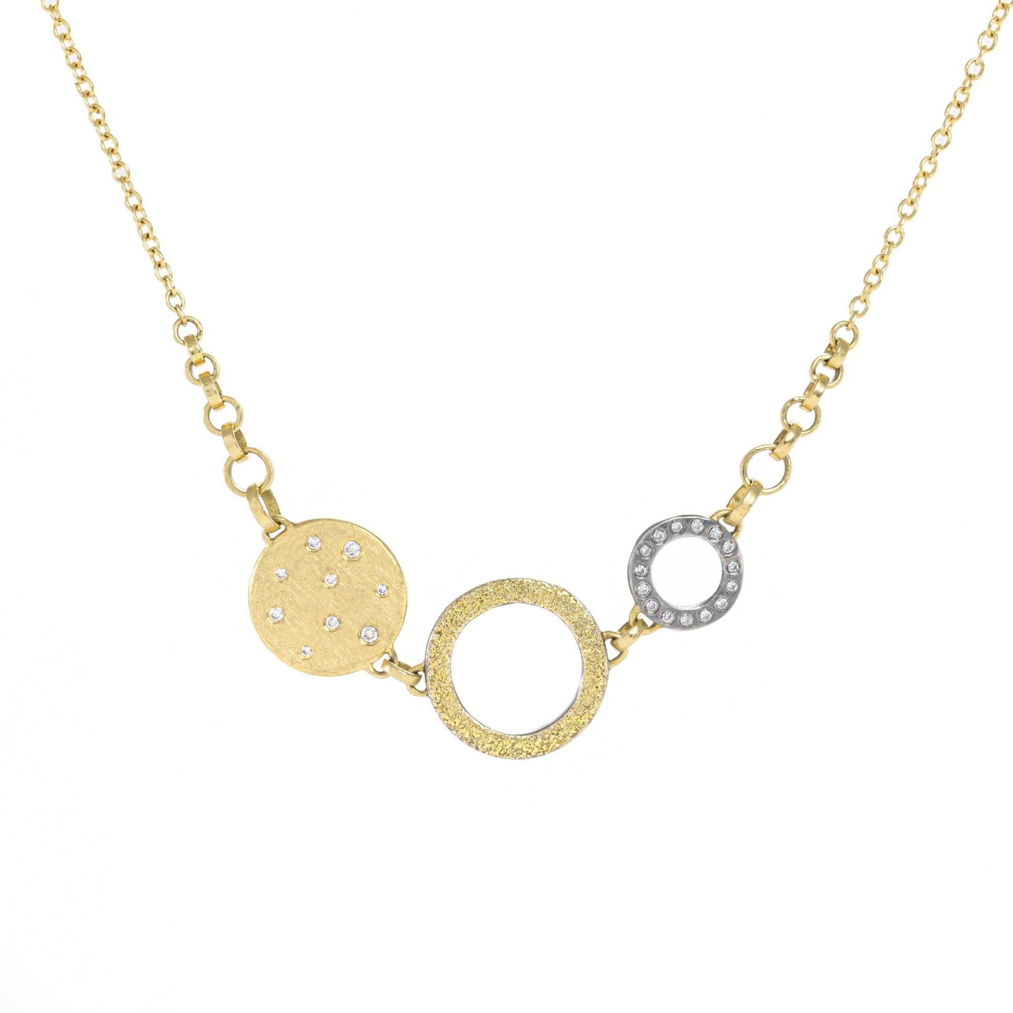 Scattered Diamond Everyday Necklace - 22k/14k Gold, Oxidized Silver + Diamonds - KMJ Kate Maller Jewelry Jewelry - Necklaces