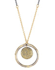 Small Sun Centric Necklace - 22k/18k/14k Gold + Oxidized Silver