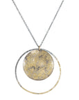Large Sun Centric Necklace - 22k/18k/14k Gold + Oxidized Silver