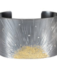 Sun Rays Cuff - 22k Gold, Oxidized Silver + VS White Diamonds