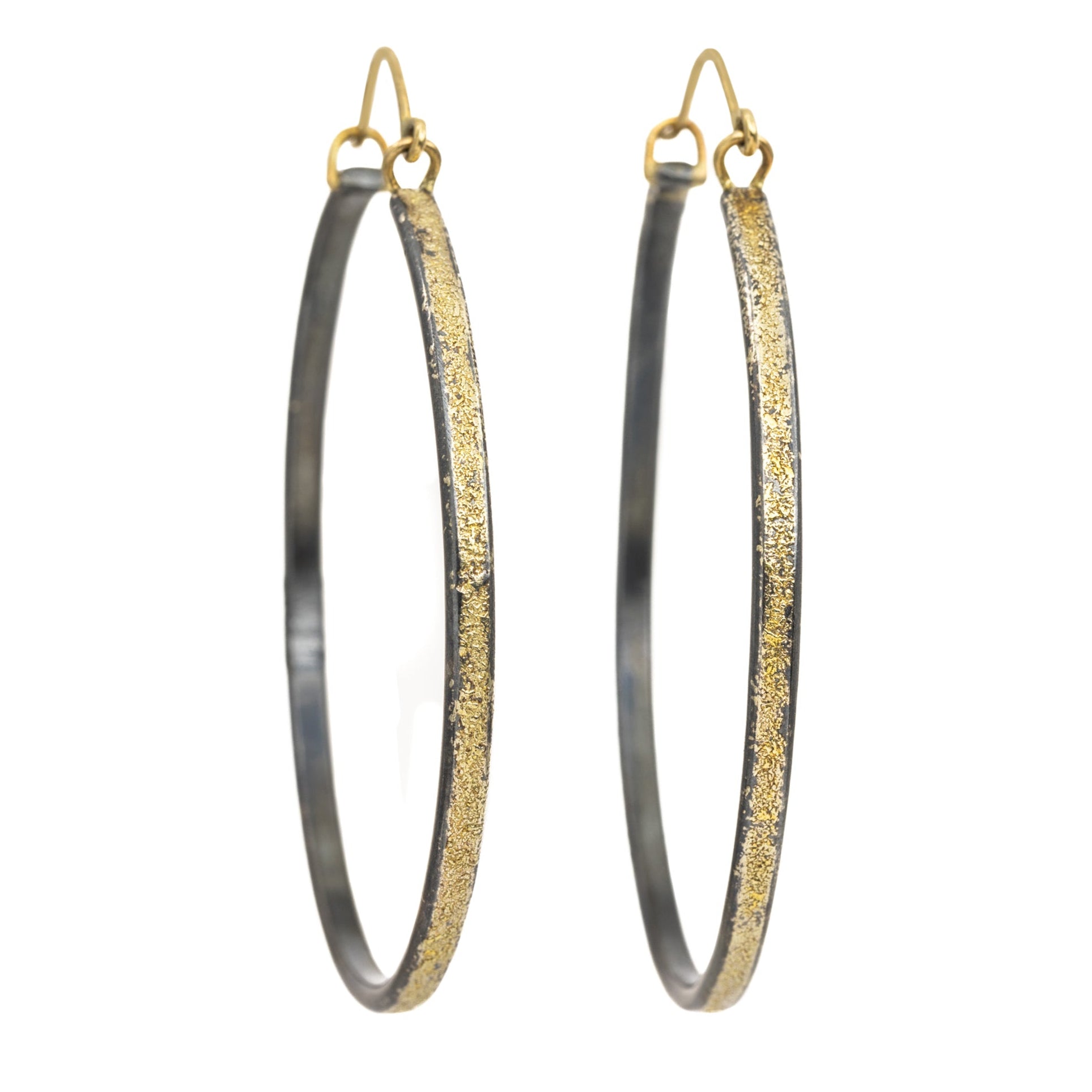 Chelsea Hoops - Large - 22k/18k Gold + Oxidized Silver - KMJ Kate Maller Jewelry Jewelry - Earrings