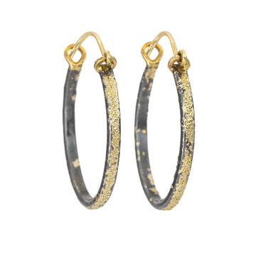 Chelsea Hoops - Small - 22k/18k Gold + Oxidized Silver