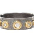 Sunnyside Diamond Band - 18k Gold + Oxidized Silver