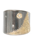 Night Sky Cigar Band - 22k/18k Gold, Oxidized Silver + VS White Diamonds