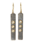 Sunnyside Diamond Earrings - 18k/14k Gold, Oxidized Silver, + VS White Diamonds