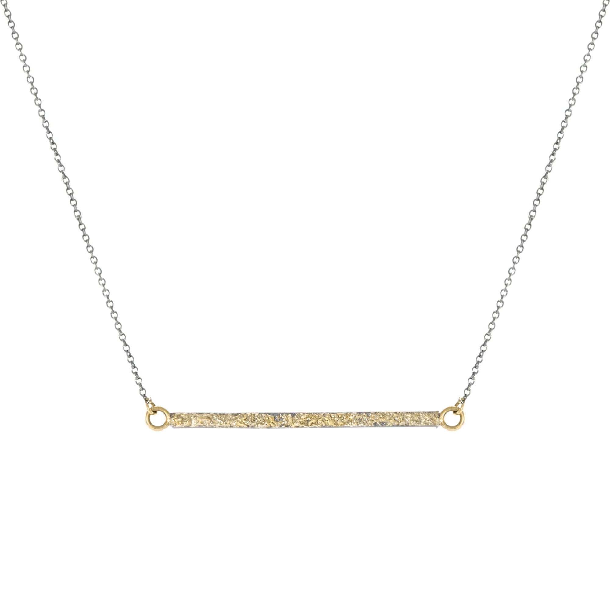 Terra Bar Necklace - 22k/18k/14k Gold + Oxidized Silver - KMJ Kate Maller Jewelry Jewelry - Necklaces