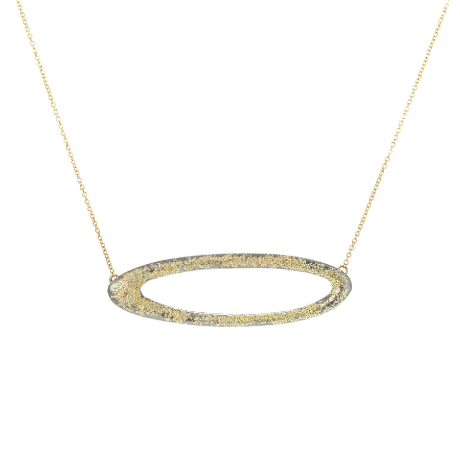 Elliptic Necklace - 22ky Gold, 18ky Gold + Oxidized Silver