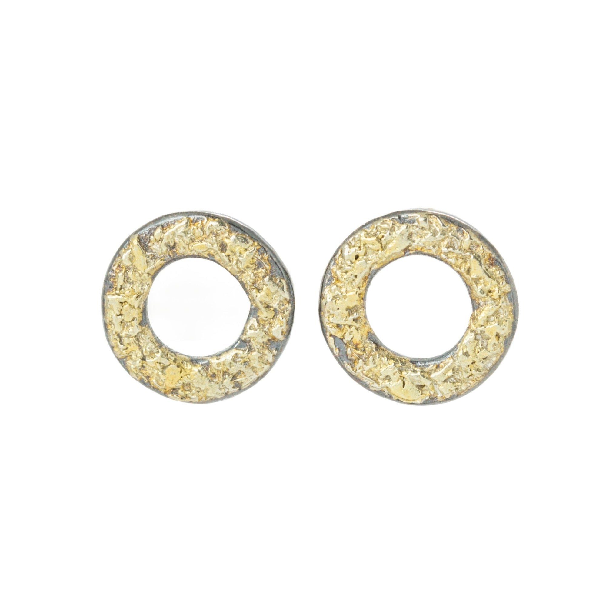 Dusted Orb Studs - 22k/14k Gold, Oxidized Silver - KMJ Kate Maller Jewelry Jewelry - Earrings