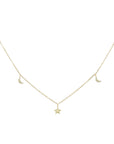 Celestial Station Necklace - 22k/14ky Gold + Oxidized Silver - KMJ Kate Maller Jewelry Jewelry - Necklaces