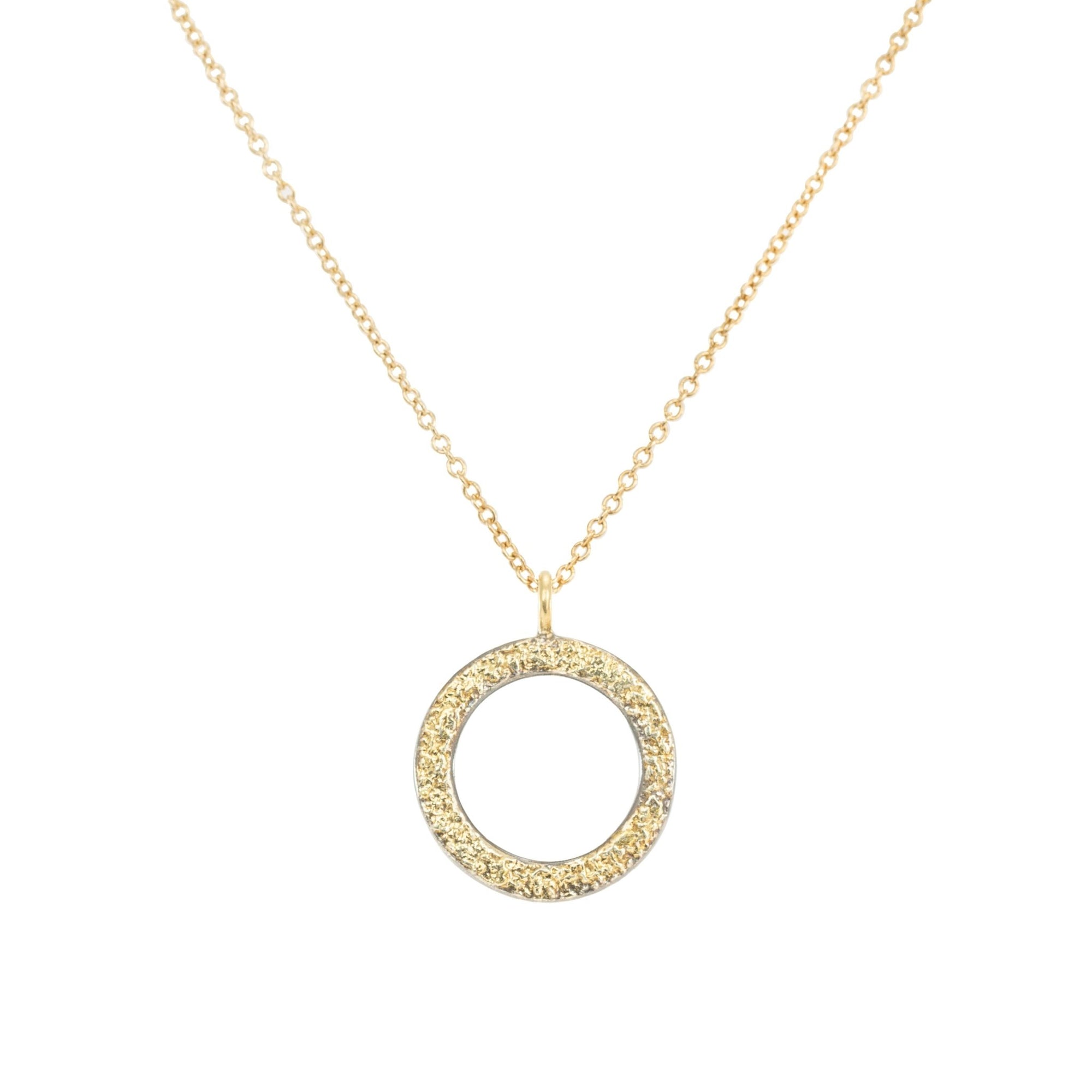 Dusted Orb Necklace - 22k/14ky Gold + Oxidized Silver - KMJ Kate Maller Jewelry Jewelry - Necklaces