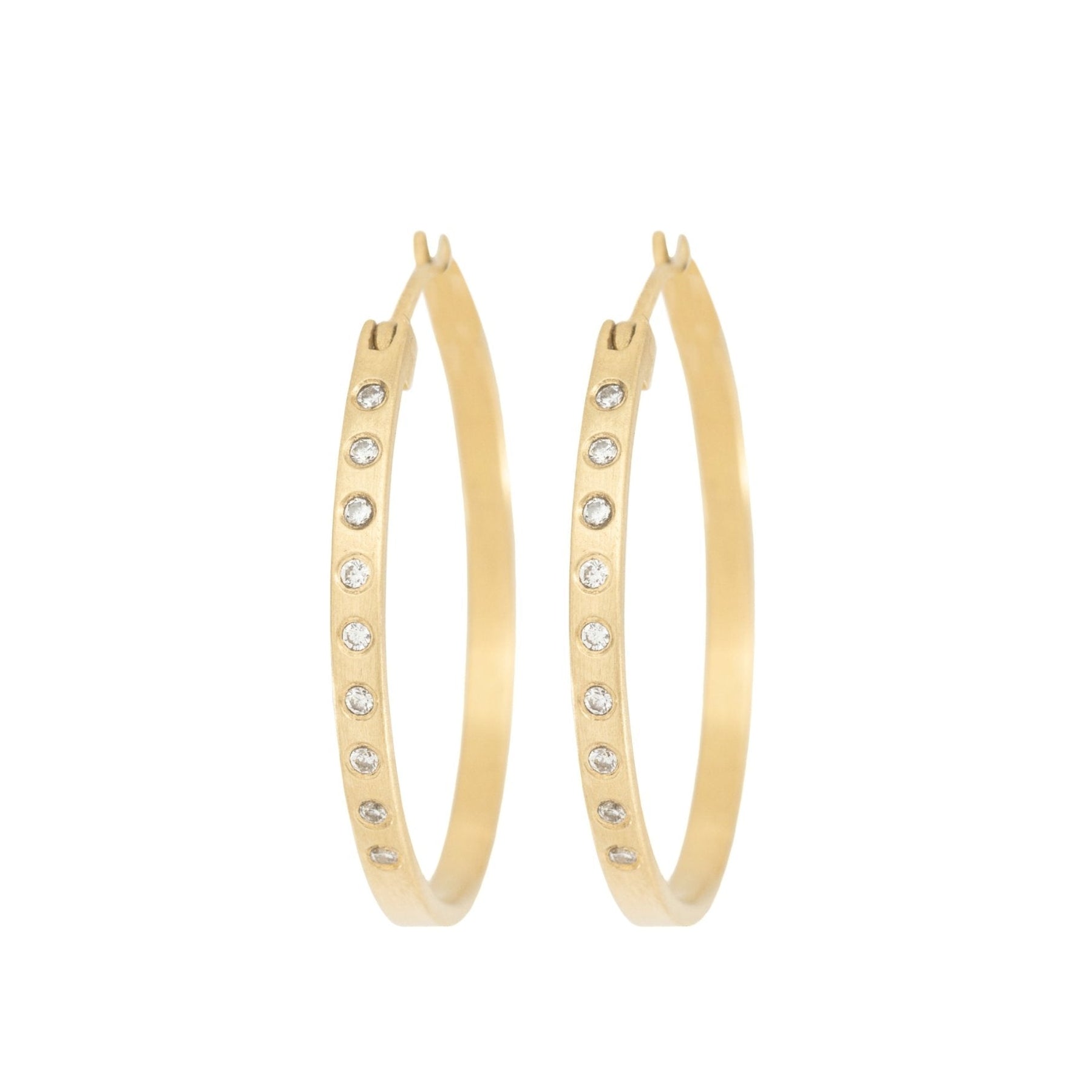 Fav Gold Hoops - 18ky Gold + VS Diamonds - KMJ Kate Maller Jewelry Jewelry - Earrings