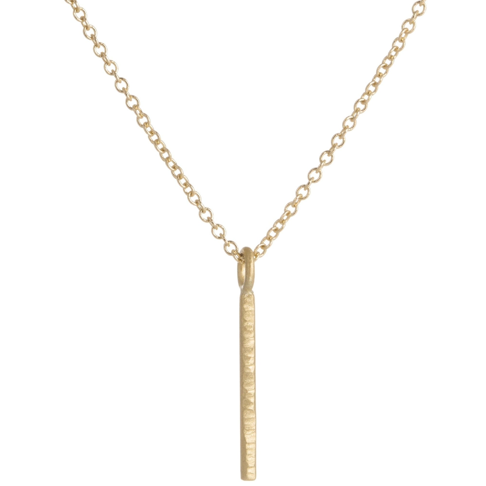 Hammered Gold Bar Necklace - KMJ Kate Maller Jewelry Jewelry - Necklaces