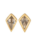 Cognac Rose Cut Kite Studs - 18ky + Reclaimed Diamonds