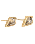 Cognac Rose Cut Kite Studs - 18ky + Reclaimed Diamonds