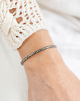 Oxidized Silver KMJ Timeless Hinged Bangle  - 18ky, Oxidized Silver + VS Diamonds
