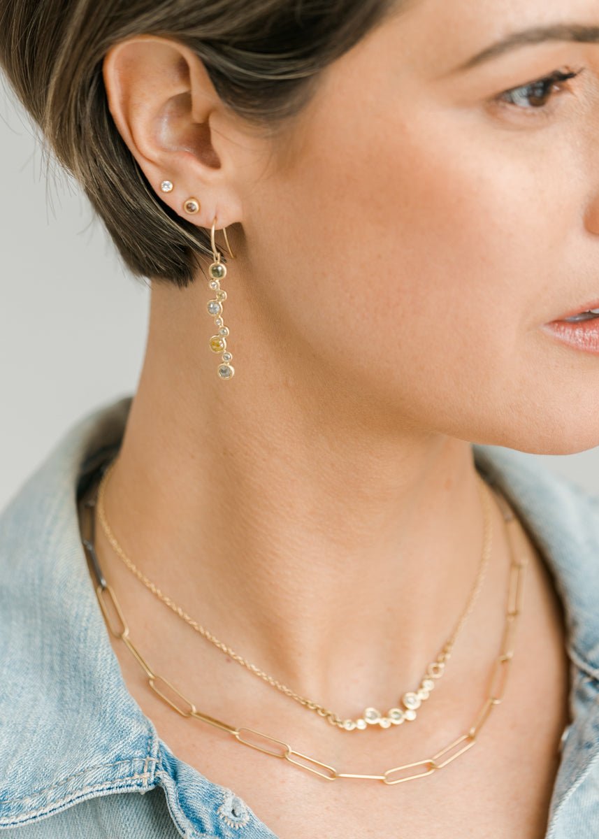 Diamond Bloom Earrings - Gold + Rose Cut Diamonds - KMJ Kate Maller Jewelry Jewelry - Earrings