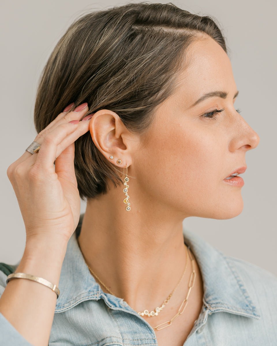 Diamond Bloom Earrings - Gold + Rose Cut Diamonds - KMJ Kate Maller Jewelry Jewelry - Earrings