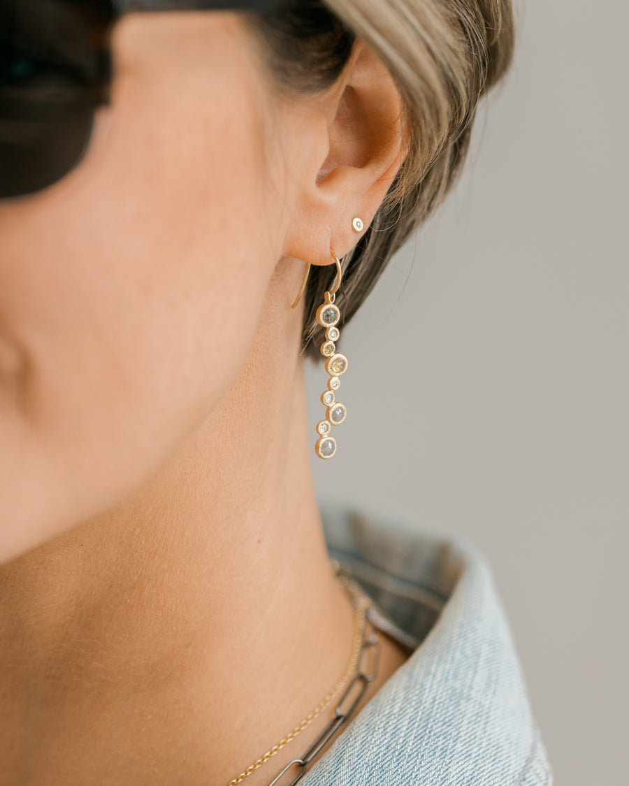 Diamond Bloom Earrings - 18k Gold + Rose Cut Diamonds