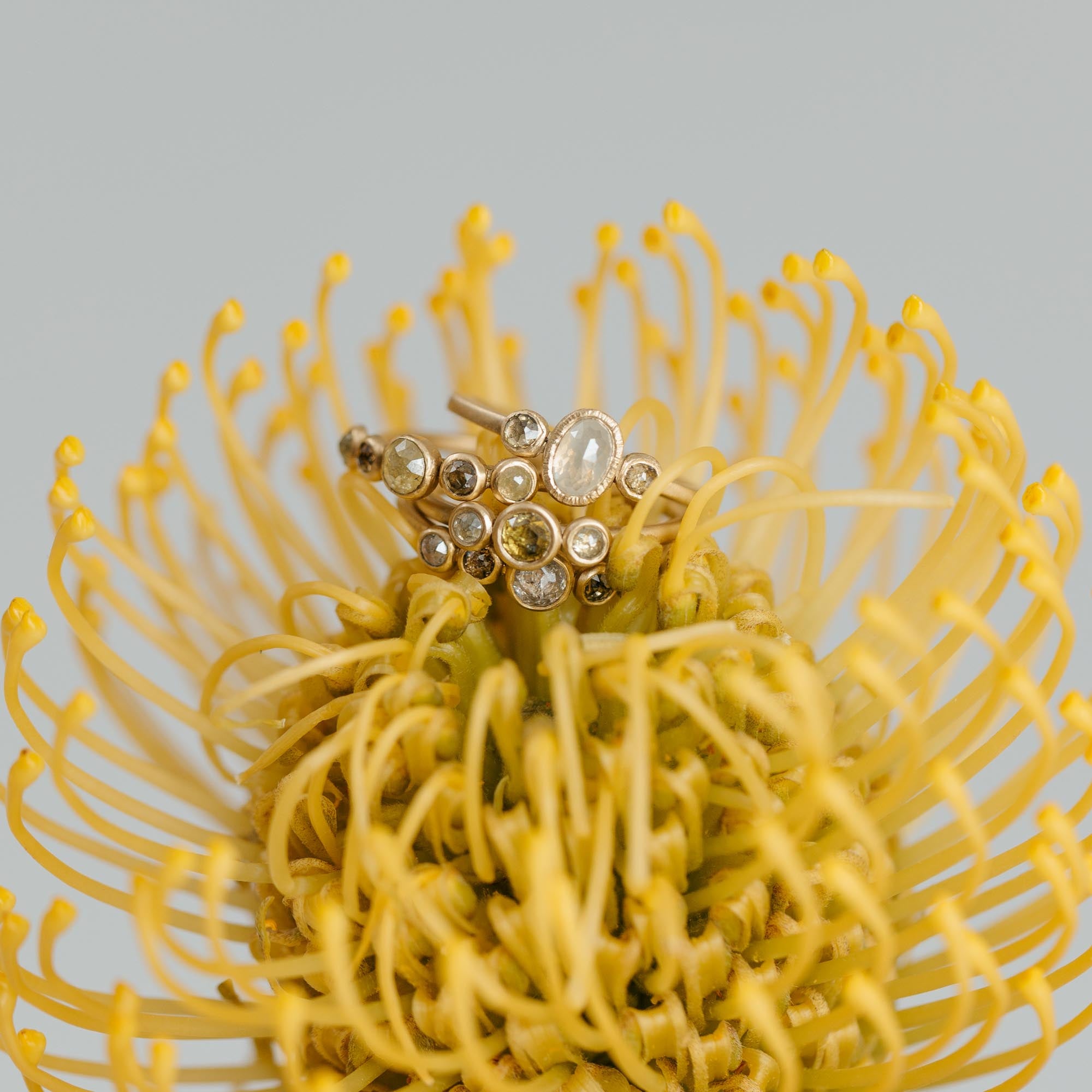 Petite Queen Bee Ring- 18ky + Diamonds