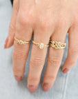 Petite Queen Bee Ring- 18ky + Diamonds