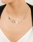 Scattered Diamond Statement Necklace  - 22k/18k Gold, Oxidized Silver + VS Diamonds