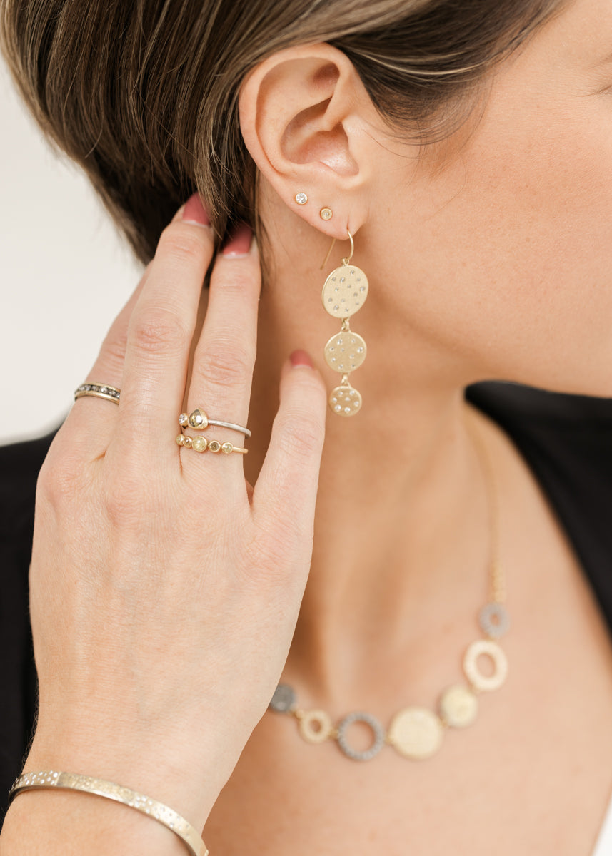 Queen Bee Ring - 18ky + Colored Rose Cut Diamonds