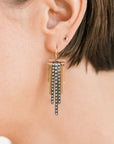 Decidedly Deco Diamond Earrings - 18k Gold, Oxidized Silver + VS Diamonds - KMJ Kate Maller Jewelry Jewelry - Earrings