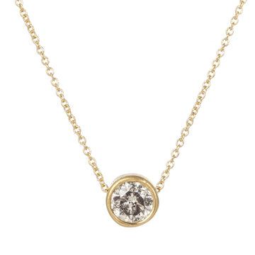 Timeless Solitaire Necklace - 18k/14k Gold + .9 ctw Reclaimed Diamond