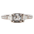 OOAK Grey Cushion Shaped Diamond Ring - 18k Palladium White Gold, Trillion Diamonds + Pave Set Diamonds - KMJ Kate Maller Jewelry Jewelry - Rings