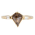 OOAK Brown Kite Shaped Diamond Ring - 18k Gold + Flush Set Baguette Diamonds - KMJ Kate Maller Jewelry Jewelry - Rings