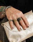 Night Sky Cigar Band - 22k/18k Gold, Oxidized Silver + VS White Diamonds