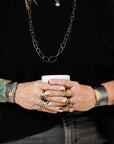 .75" Slice Diamond Cuff - 22k Gold, Oxidized Silver + Diamonds - KMJ Kate Maller Jewelry Jewelry - Bracelets