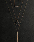 Small Dusted Carabiner Necklace - 22k/18k Gold, Oxidized Silver + VS Diamond