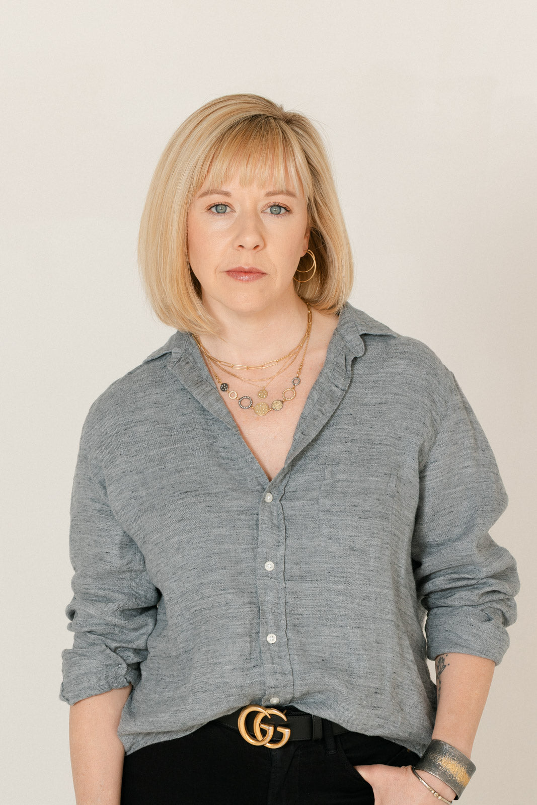 Scattered Diamond Statement Necklace - 22k/18k Gold, Oxidized Silver + VS Diamonds - KMJ Kate Maller Jewelry Jewelry - Necklaces