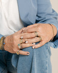 Peas in a Pod Bracelet- 14k Gold, Oxidized Silver + VS White Diamonds