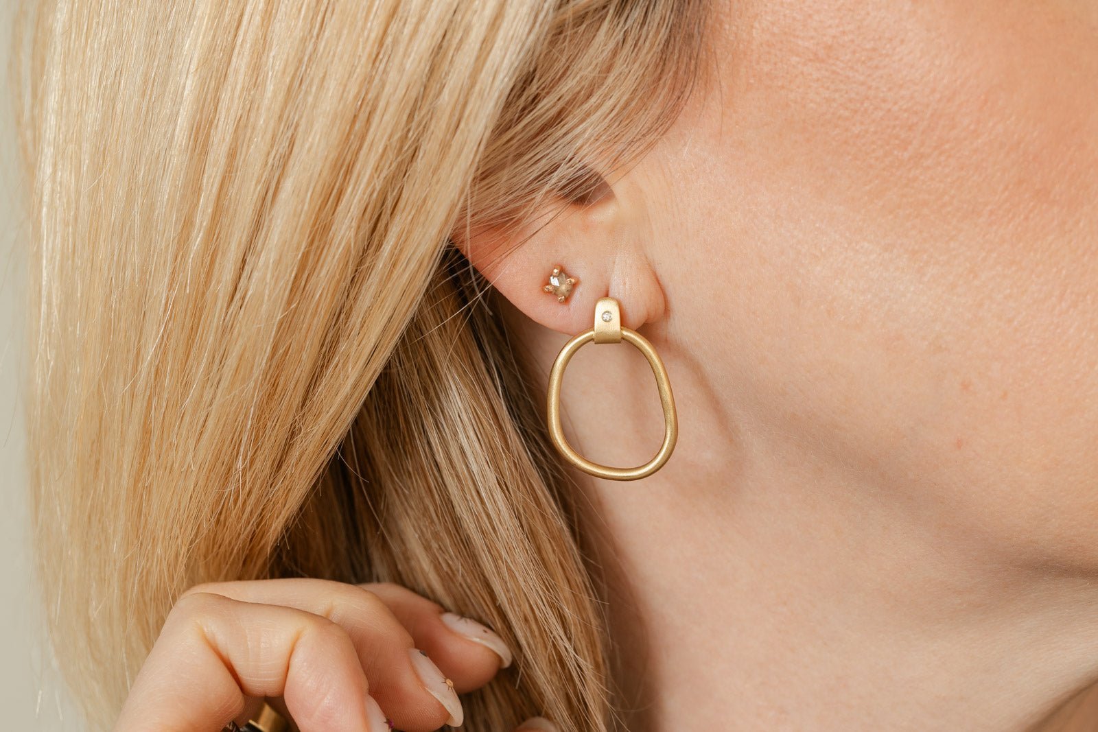 14k Carabiner Earrings - 14ky + Diamonds - KMJ Kate Maller Jewelry Jewelry - Earrings