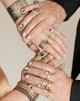 Classic Aspen Cuff - 18k gold, Oxidized Silver + Reclaimed Diamonds