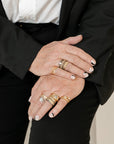 Black + Gold Spinner Ring 18k/22k, Oxidized Silver
