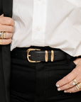 KMJ Staple Short Cigar Band - 22k Gold, Oxidized Silver