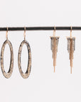 Mini Decidedly Deco Earrings - 22k/18k Gold, Oxidized Silver