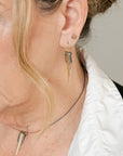 Mini Decidedly Deco Earrings - 22k/18k Gold, Oxidized Silver