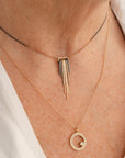 Mini Decidedly Deco Necklace - 22k/18k Gold, Oxidized Silver